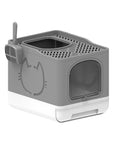 CAJA DE ARENA PLEGABLE PARA GATOS – GRANDE, CERRADA Y FÁCIL DE LIMPIAR