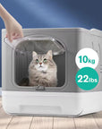 CAJA DE ARENA PLEGABLE PARA GATOS – GRANDE, CERRADA Y FÁCIL DE LIMPIAR