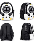 Mochila transportadora para mascotas – Cómoda, segura y con diseño de pingüino