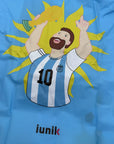 Piloto de lluvia infantil Messi, mundial, selección Argentina