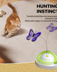 Juguete interactivo para gato con mariposa y pelota giratoria – Diversión 360° garantizada