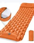 Colchoneta de camping con inflador de pie integrado – Comodidad y portabilidad
