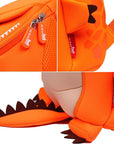 MOCHILA INFANTIL TIRANOSAURIO GRANDE NARANJA – IMPERMEABLE Y DIVERTIDA