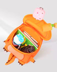 MOCHILA INFANTIL TIRANOSAURIO GRANDE NARANJA – IMPERMEABLE Y DIVERTIDA
