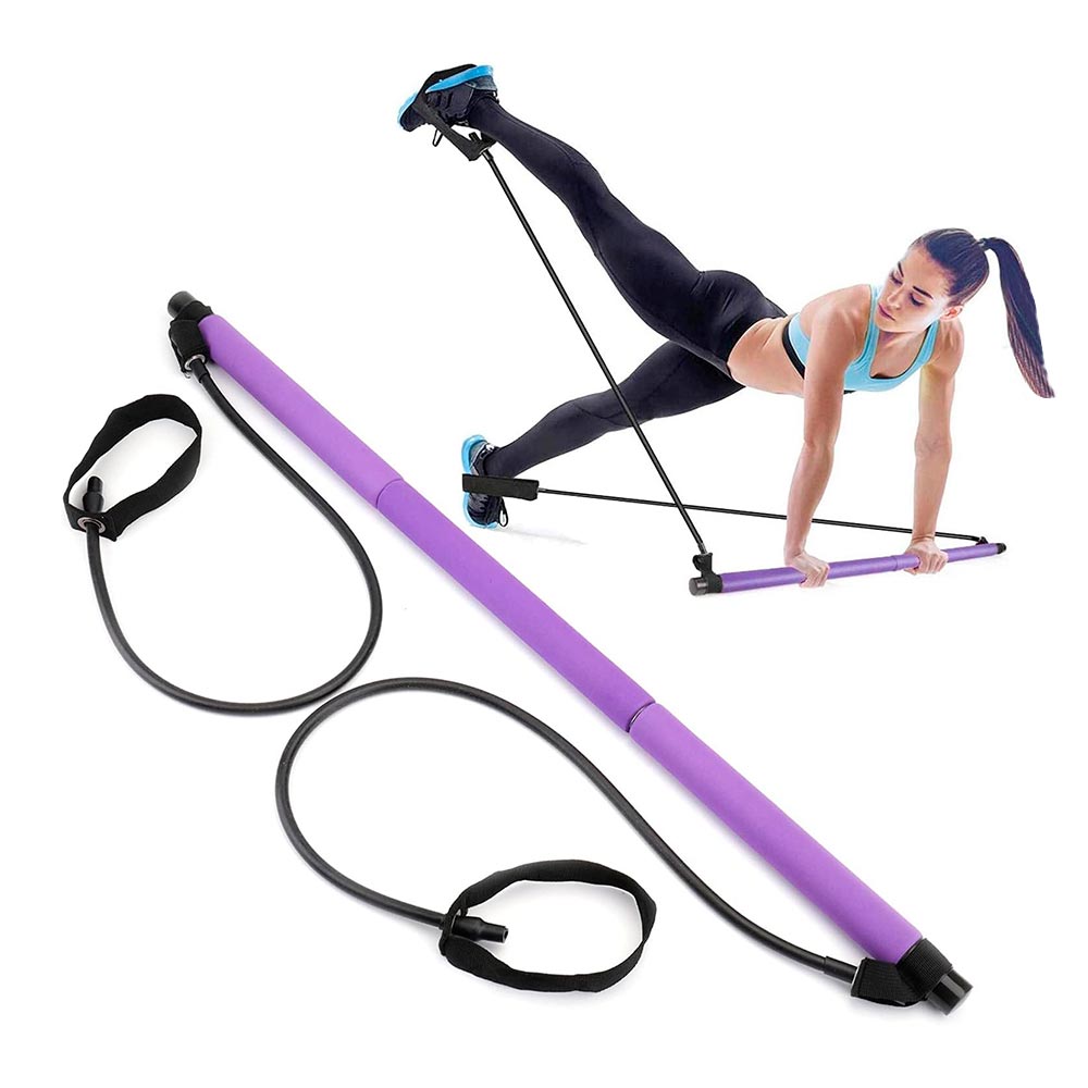 Barra de pilates con bandas de resistencia – Entrenamiento completo y – Iunik Argentina