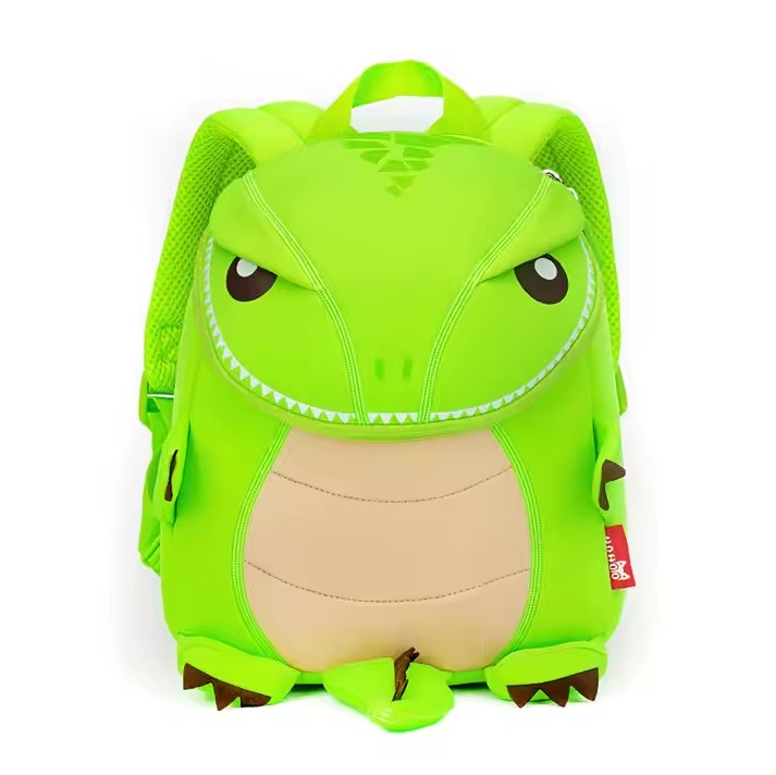 MOCHILA INFANTIL TIRANOSAURIO GRANDE NARANJA – IMPERMEABLE Y DIVERTIDA