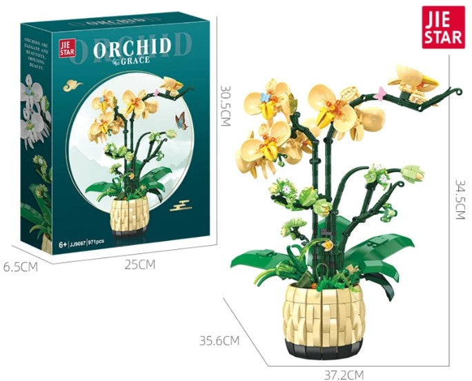 Orquídea decorativa tipo Lego – Un toque de naturaleza en versión creativa