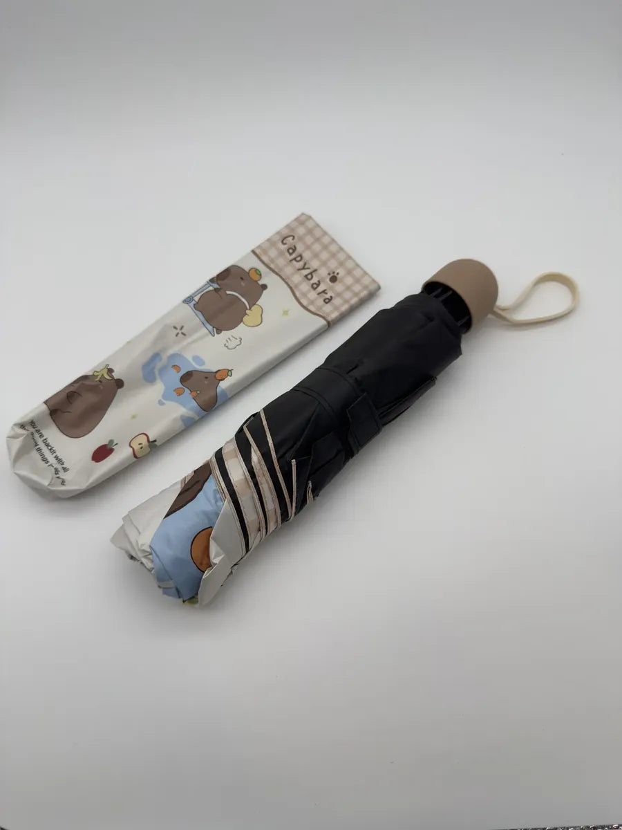 Paraguas plegable inverso de capybara portatil con proteccion UV+