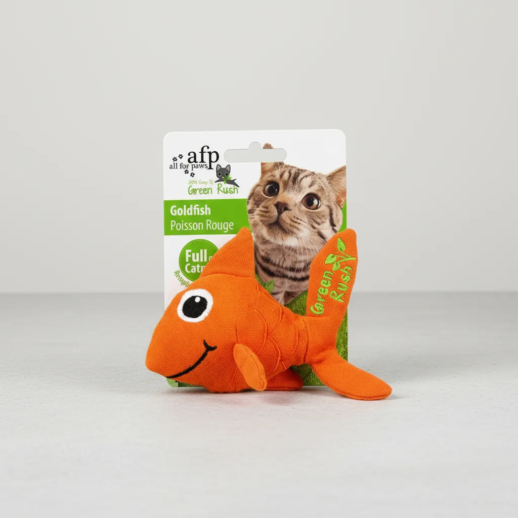 Juguete peluche de pez dorado con Catnip para gato – Diversión, ejercicio y relax asegurado
