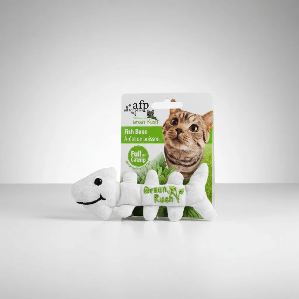 Juguete peluche de hueso pescado con Catnip para gato – Diversión, ejercicio y relax asegurado