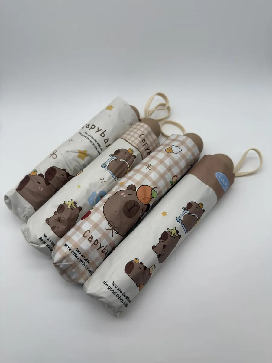 Paraguas plegable inverso de capybara portatil con proteccion UV+