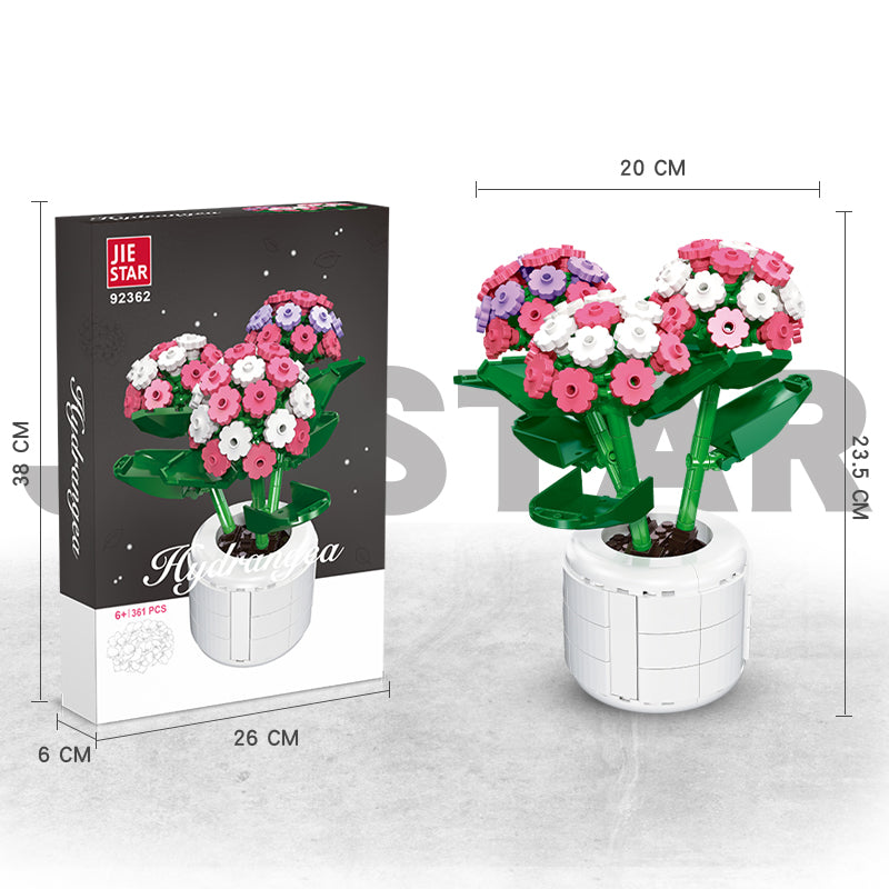 Set de hortensias para armar tipo Lego – Deco creativa que no se marchita