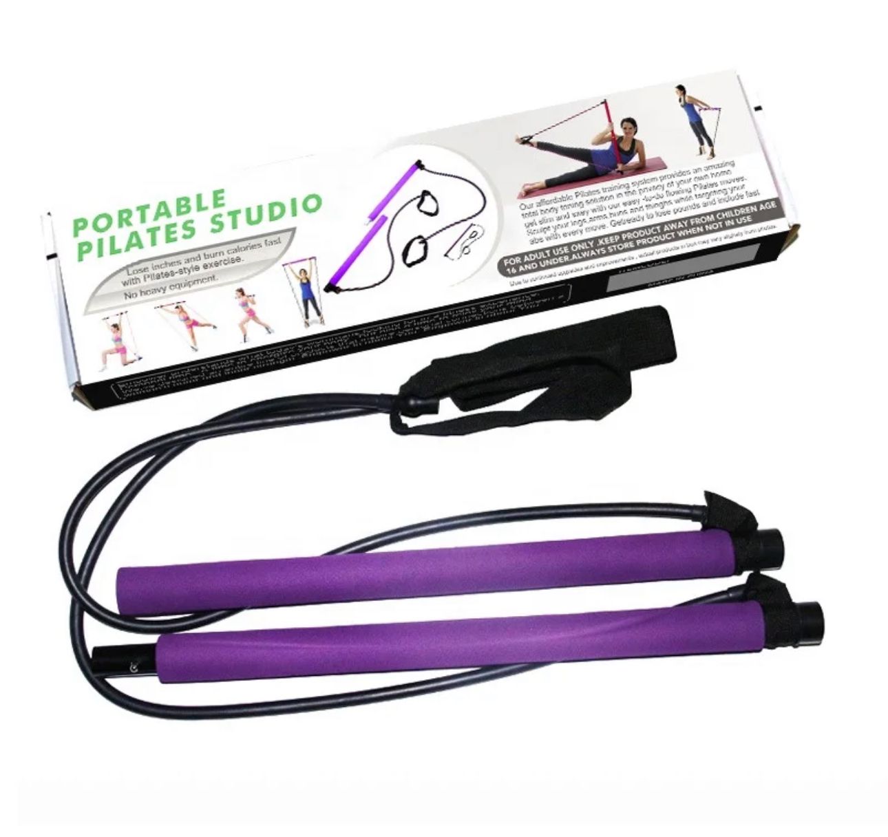 BARRA DE PILATES  CON BANDAS DE RESISTENCIA