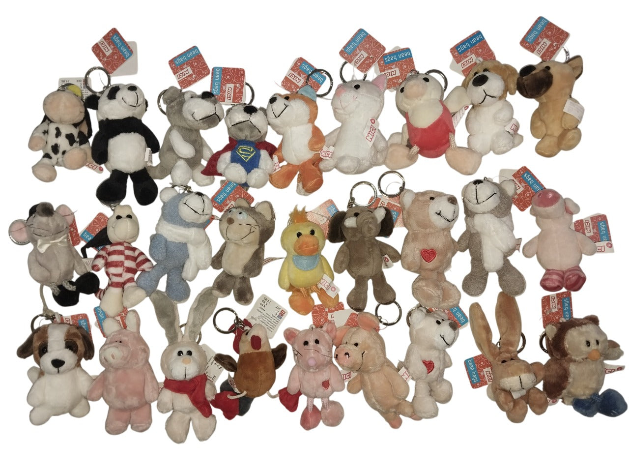 LLAVEROS ANIMALES DE PELUCHE - 27 MODELOS ADORABLES