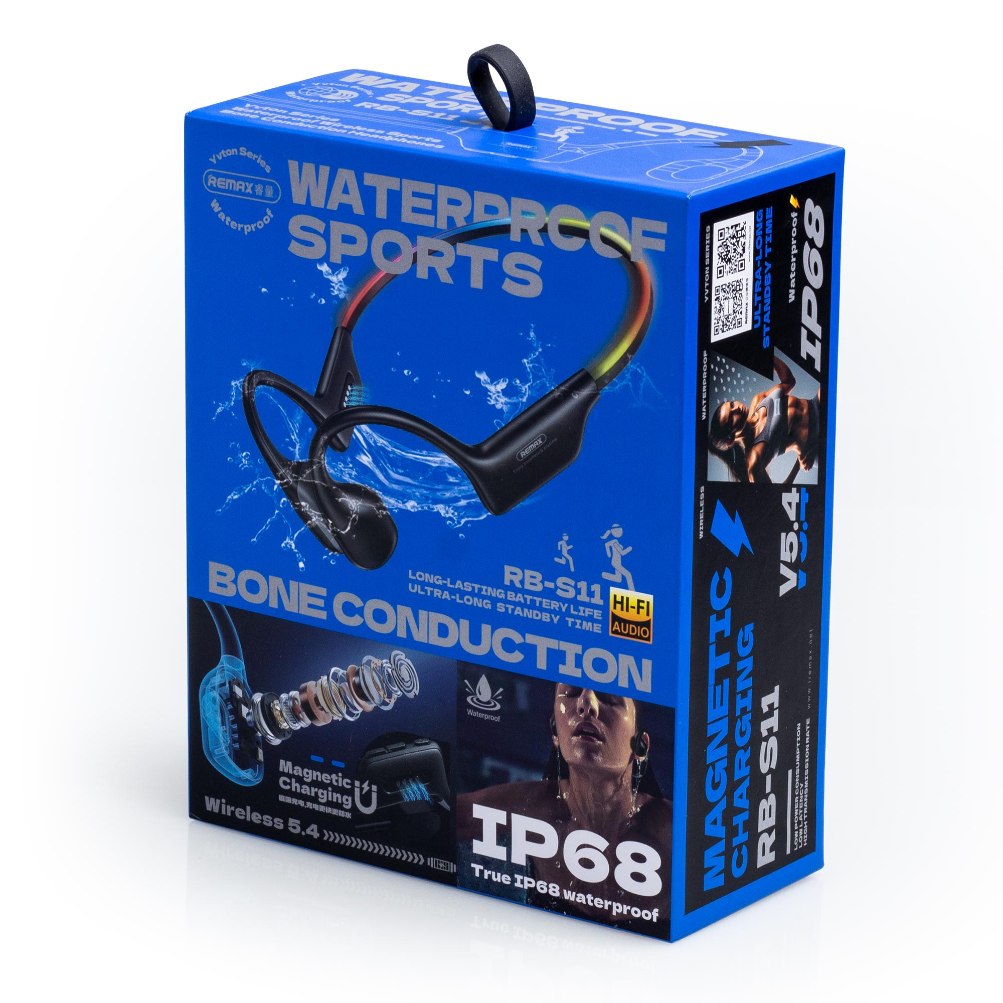 Auriculares deportivos de conducción ósea waterproof con luz LED