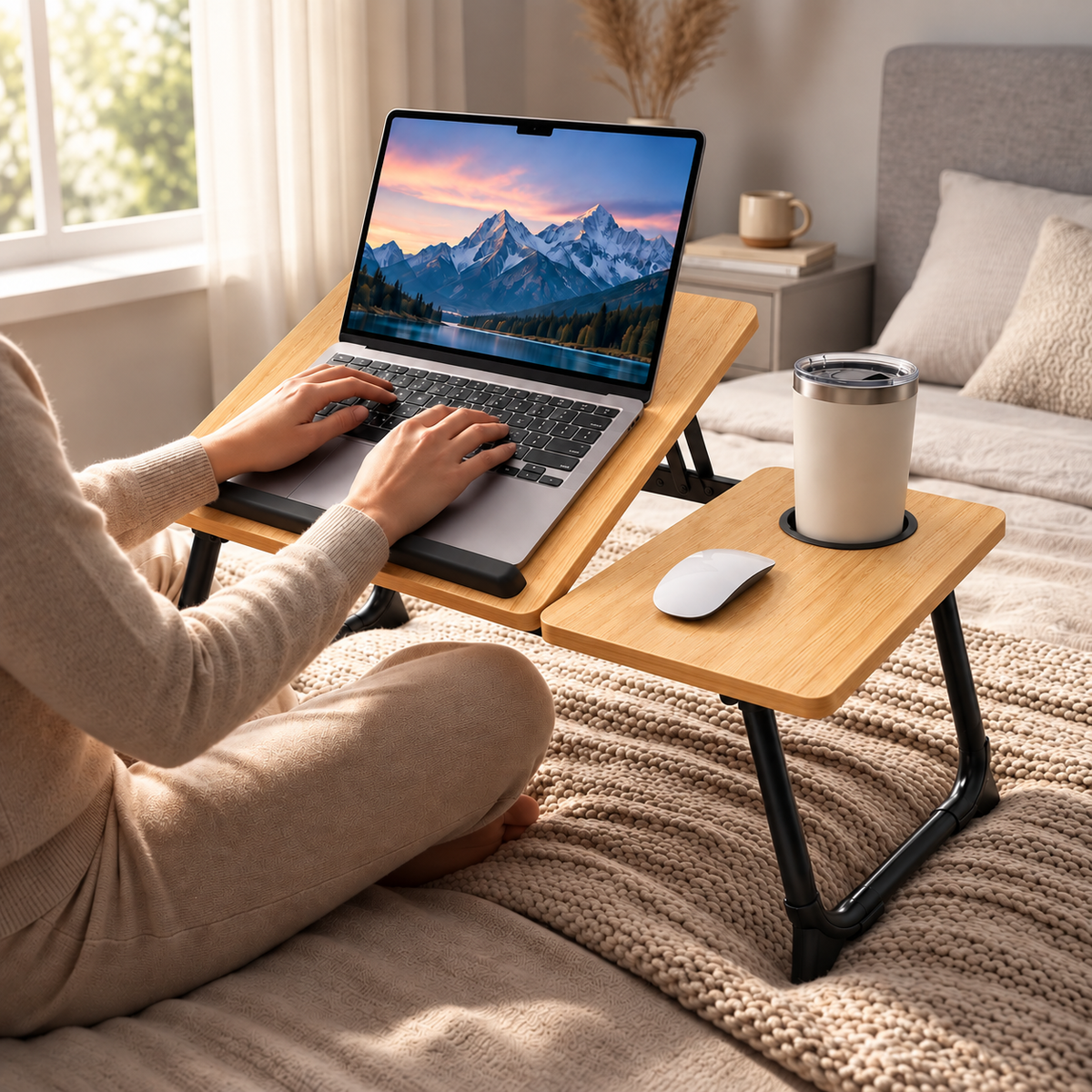 Mesa plegable con inclinacion doble nivel